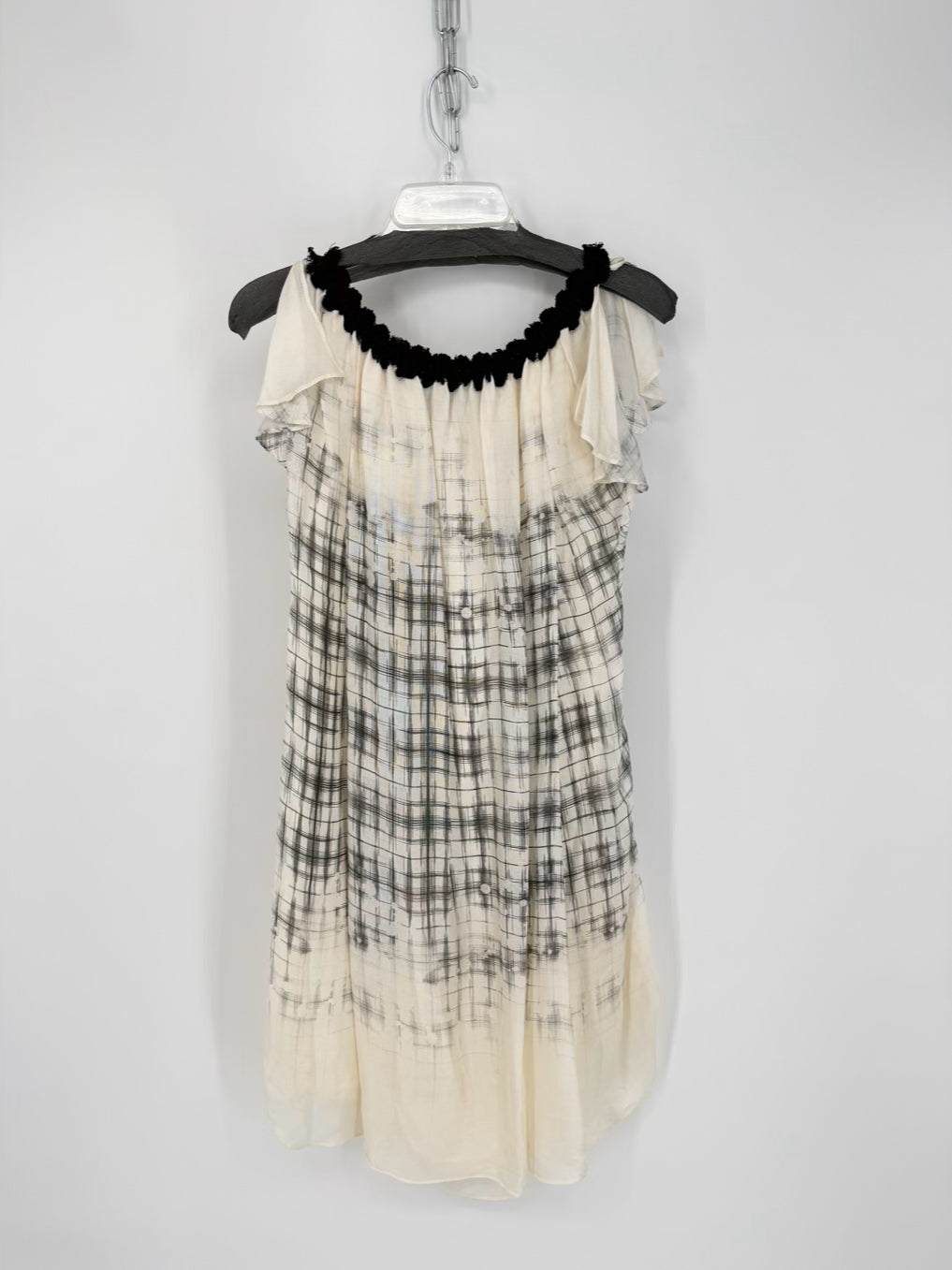LEON MAX Size M Ivory & Black Silk Dress NWT