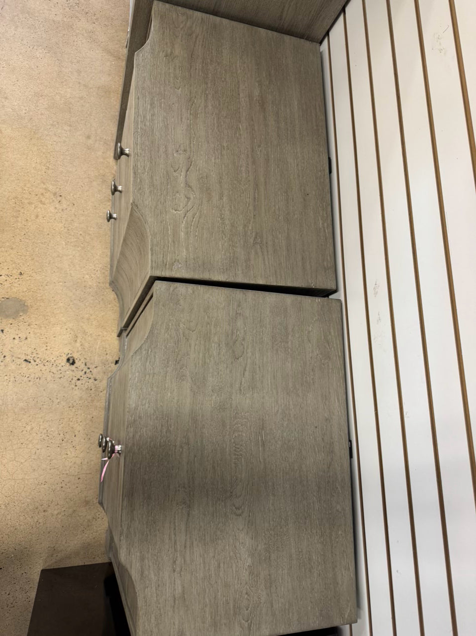 BERNHARDT Weathered Gray Wood Pair of Nightstands