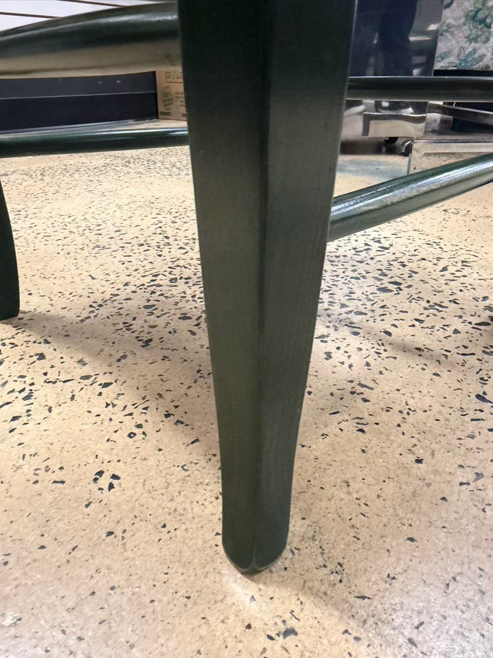 POTTERY BARN Green Wood Set of 4 Chairs w/ Rush Seats