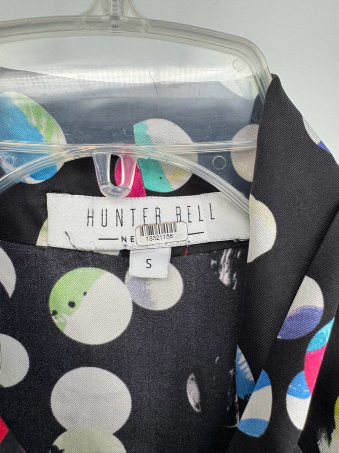 HUNTER BELL Size S Black Dots Silk Blouse