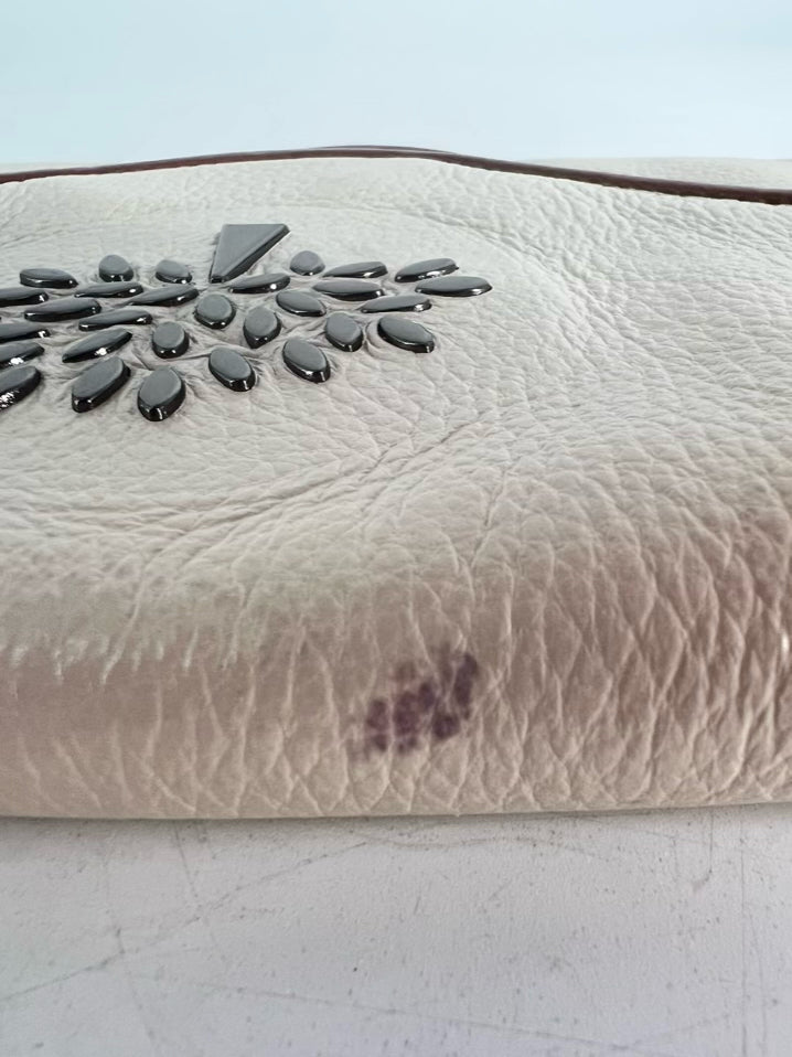 MULBERRY Cream & Brown Leather Clutch Bag
