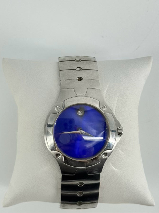 MOVADO Stainless Steel Blue Face Sports Edition Watch