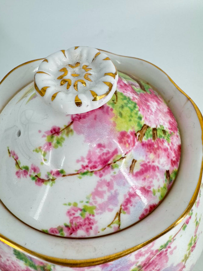 ROYAL ALBERT Pink & Green Bone China Blossom Time Tea Pot