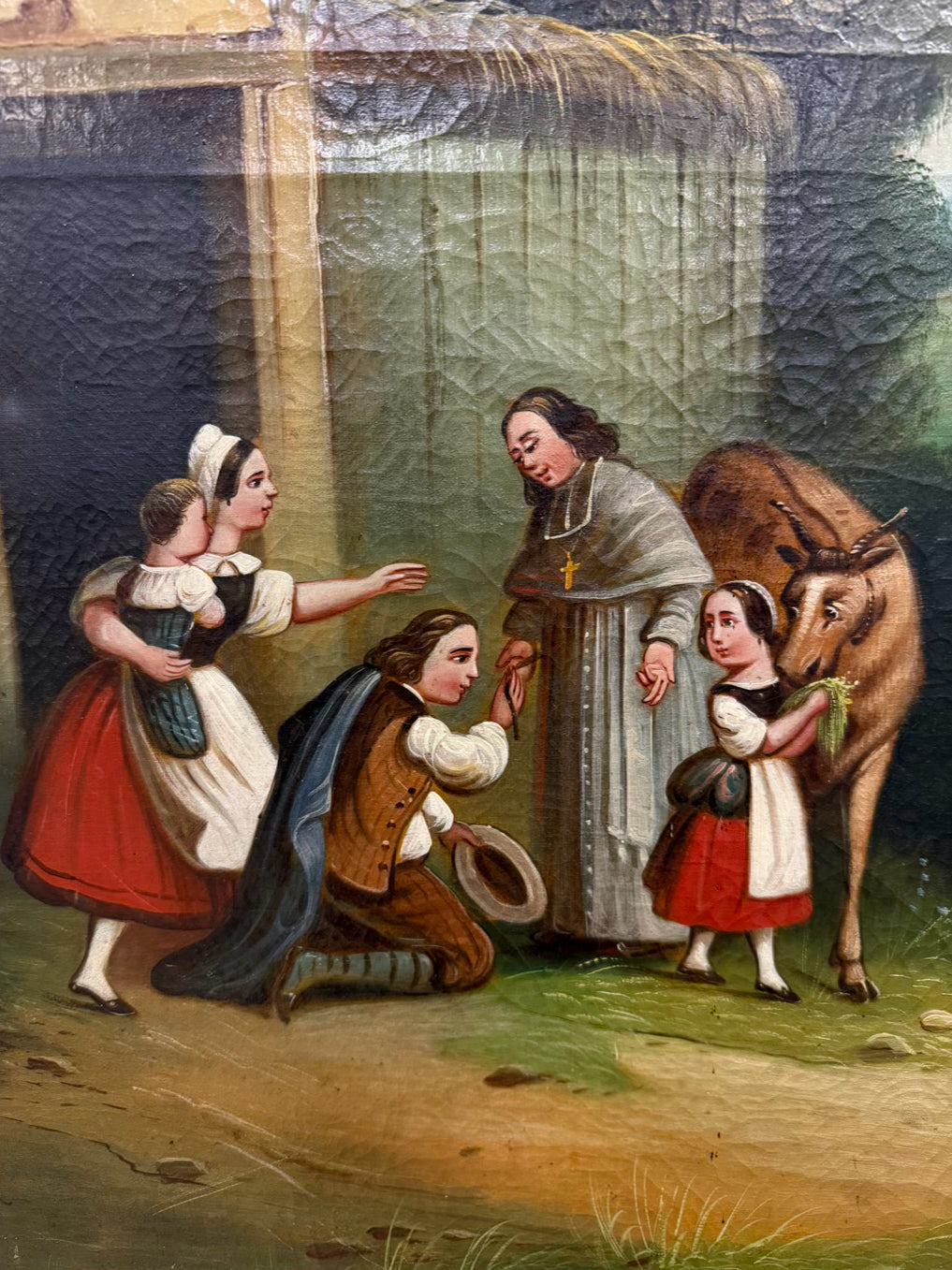 Trumeau Mirror w/ Country Oil Panting Scene