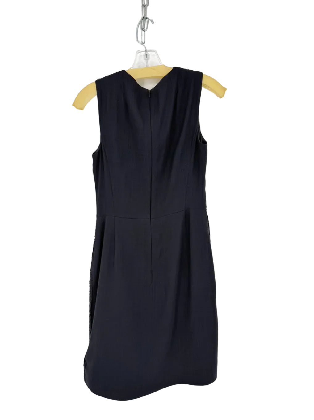 AKRIS Wmn's Size 6 Graphite Silk Grid Print Sleeveless Midi-Dress