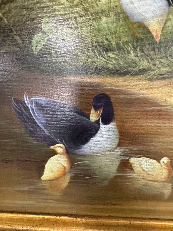 Farm Scene Painting in Ornate Gold Frame