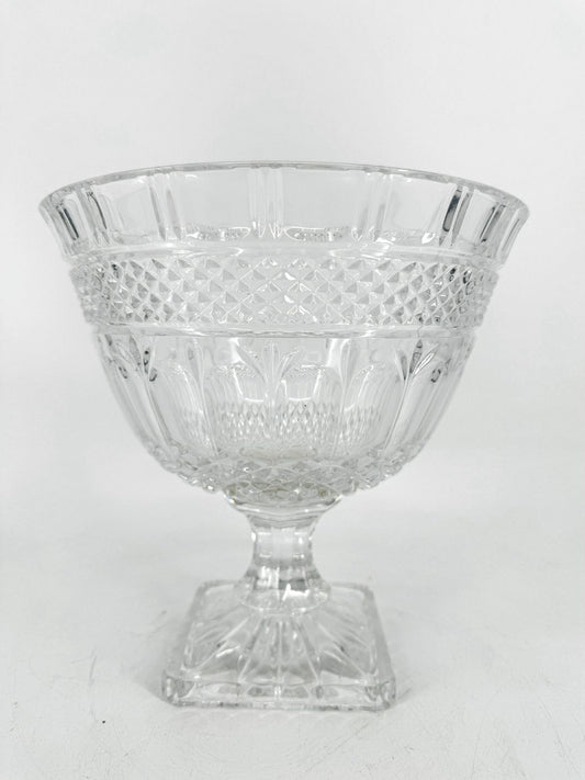 GODINGER VINTAGE Clear Crystal Pedestal Bowl