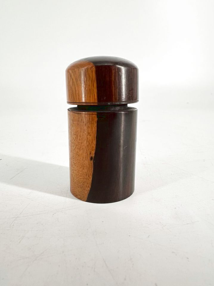 ANTIQUE Brown Wood Victorian Rosewood Ink Well