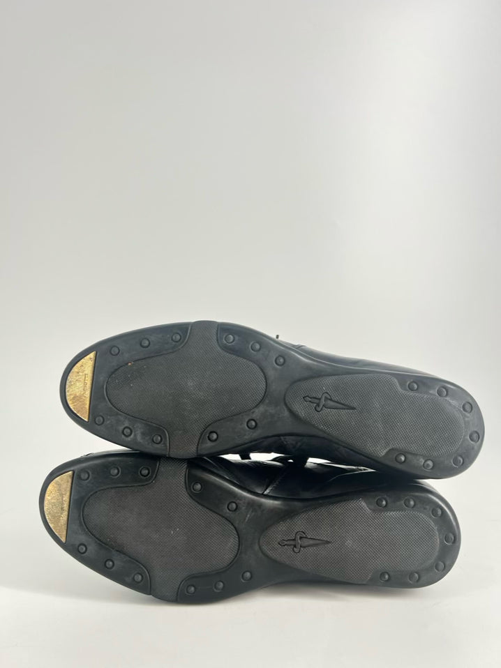 CESARE PACIOTTI Size 7 Black Leather Embossed Casual Shoes