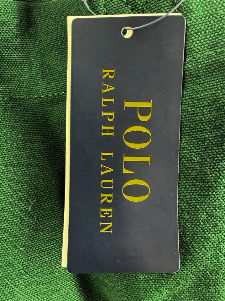 POLO RALPH LAUREN Hunter Green Canvas Letter Tote Bag NWT