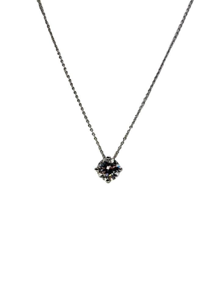 LAFONN STERLING SILVER 925 Crystal Solitaire Pendant Necklace