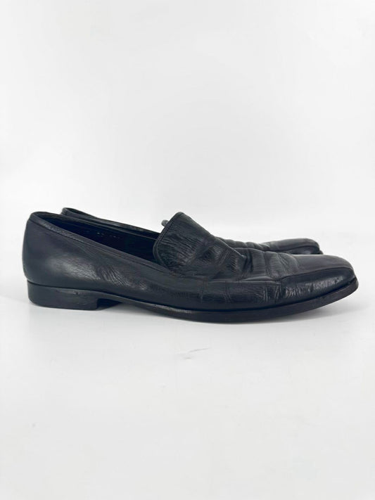PRADA Size MENS 10 Black Leather Dress Shoes