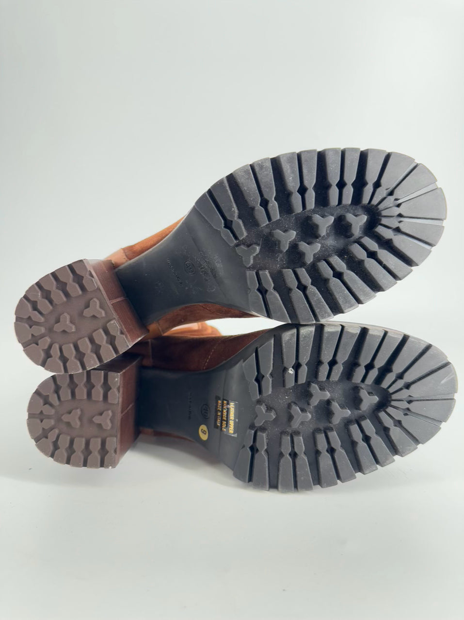 EMANUELE CASTRO Size 9 Chestnut Leather & Suede Booties