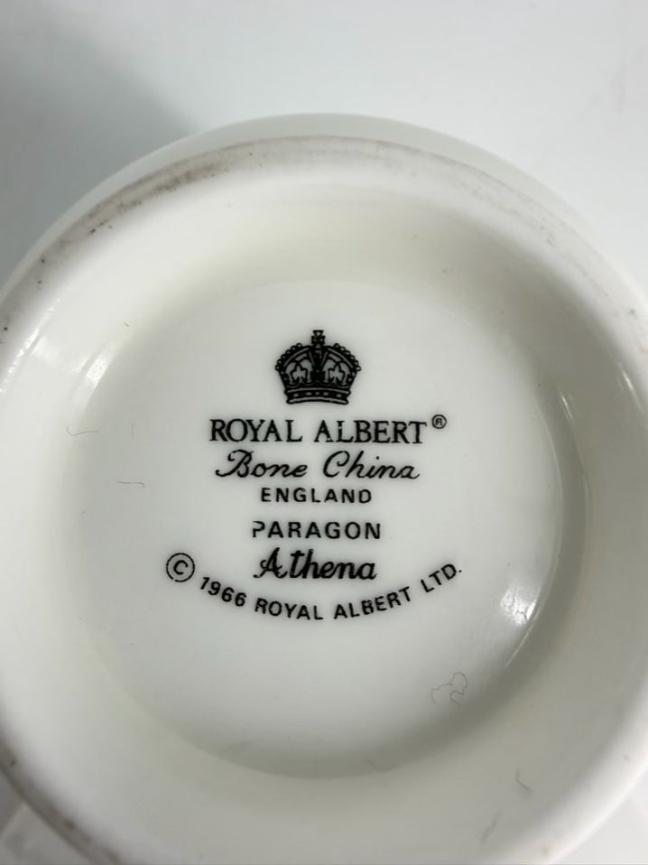 ROYAL ALBERT White & Gold Bone China Cup & Saucer Set Of 6