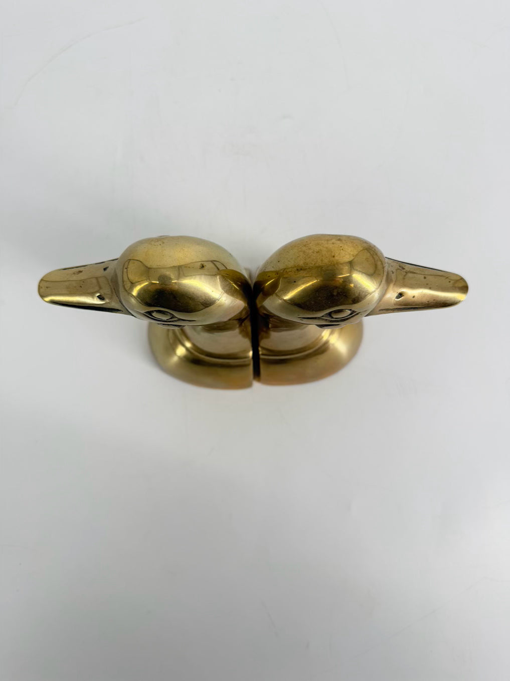 Gold Tone Brass Duck Book Ends