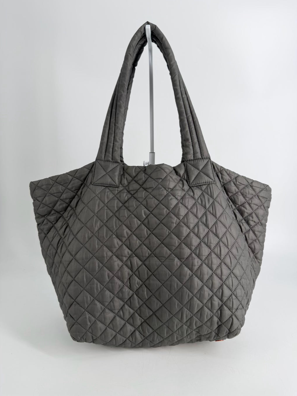 MZ WALLACE Gray Nylon Quilted Tote Bag