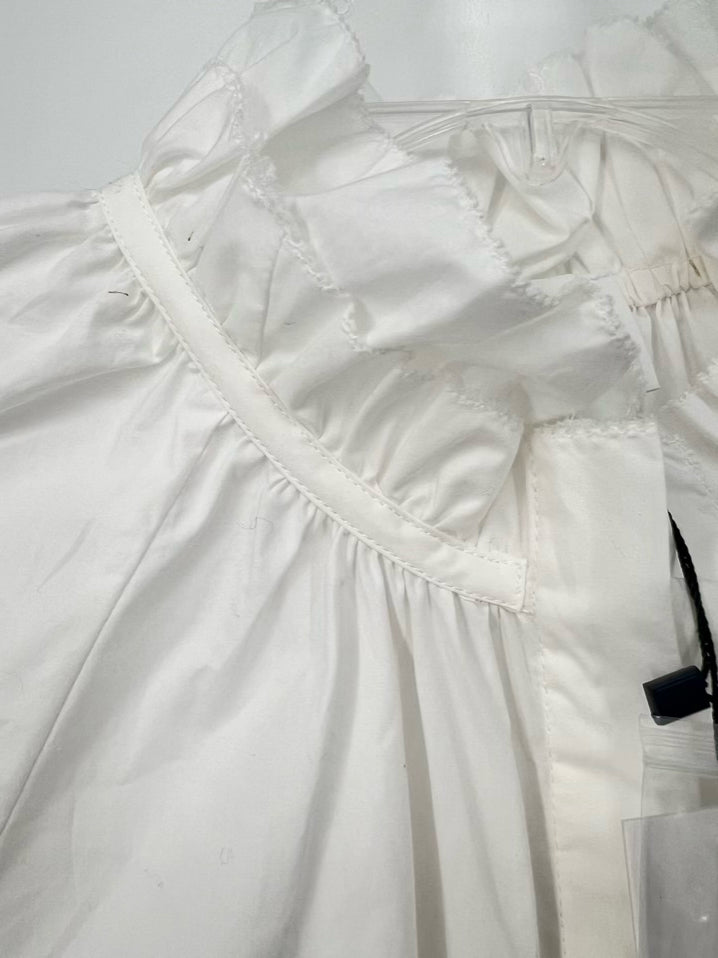 SUNDAYS by WEARESUNDAYS Size M White Ruffle Detail Blouse NWT