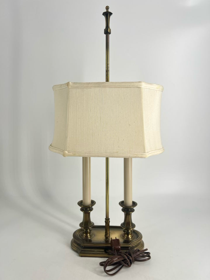 STIFFEL Brass Twin Candle Desk Lamp