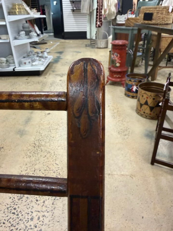 ANTIQUE Wood Desk Chair w/ Rush Seat