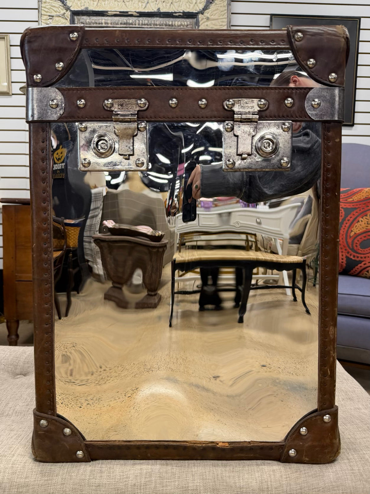BOND ST. LONDON Timothy Oulton Steamer Steel & Leather Trunk