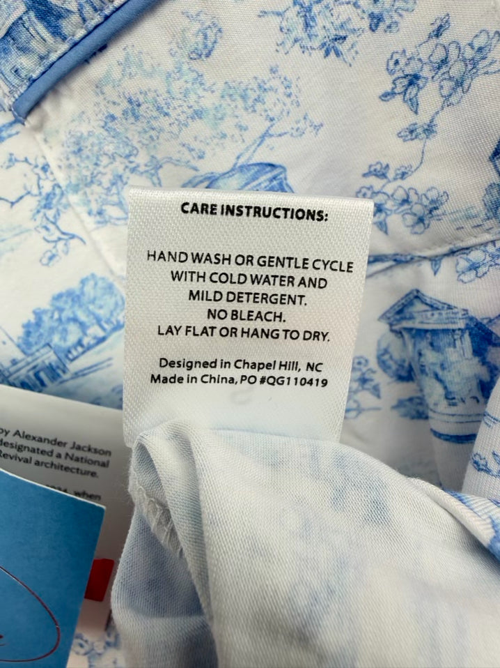 NOTHING FINER UNC - Tar Heels Wmn's Size S White & Blue Print Pajama Set NWT