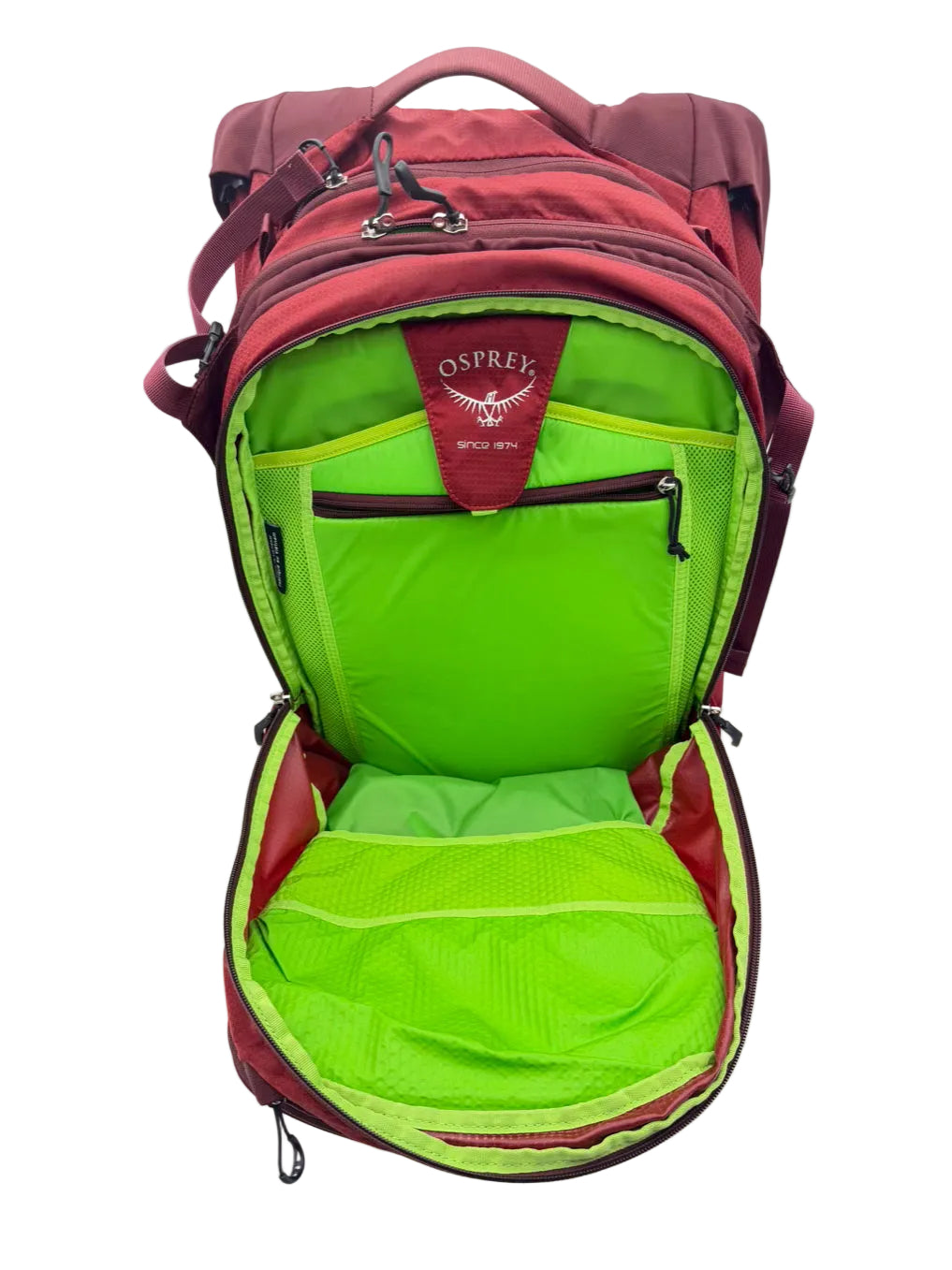 OSPREY Ozone Convertible Day Red Nylon Back Pack w/ Wheels