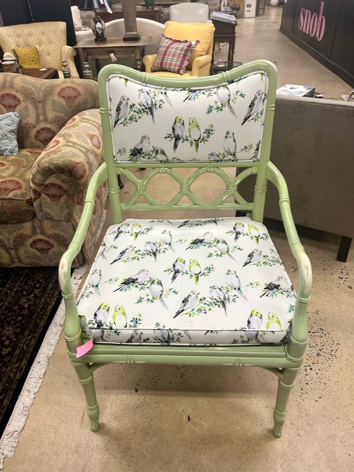 Green Painted Wood Occasional Chair