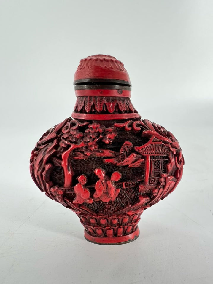 Red Cinnabar Snuff Bottle
