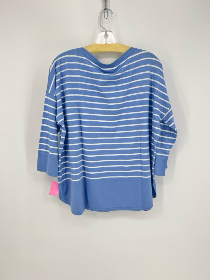 PURE COLLECTION Size 14/16 Blue & White Stripe Knit Top NWT