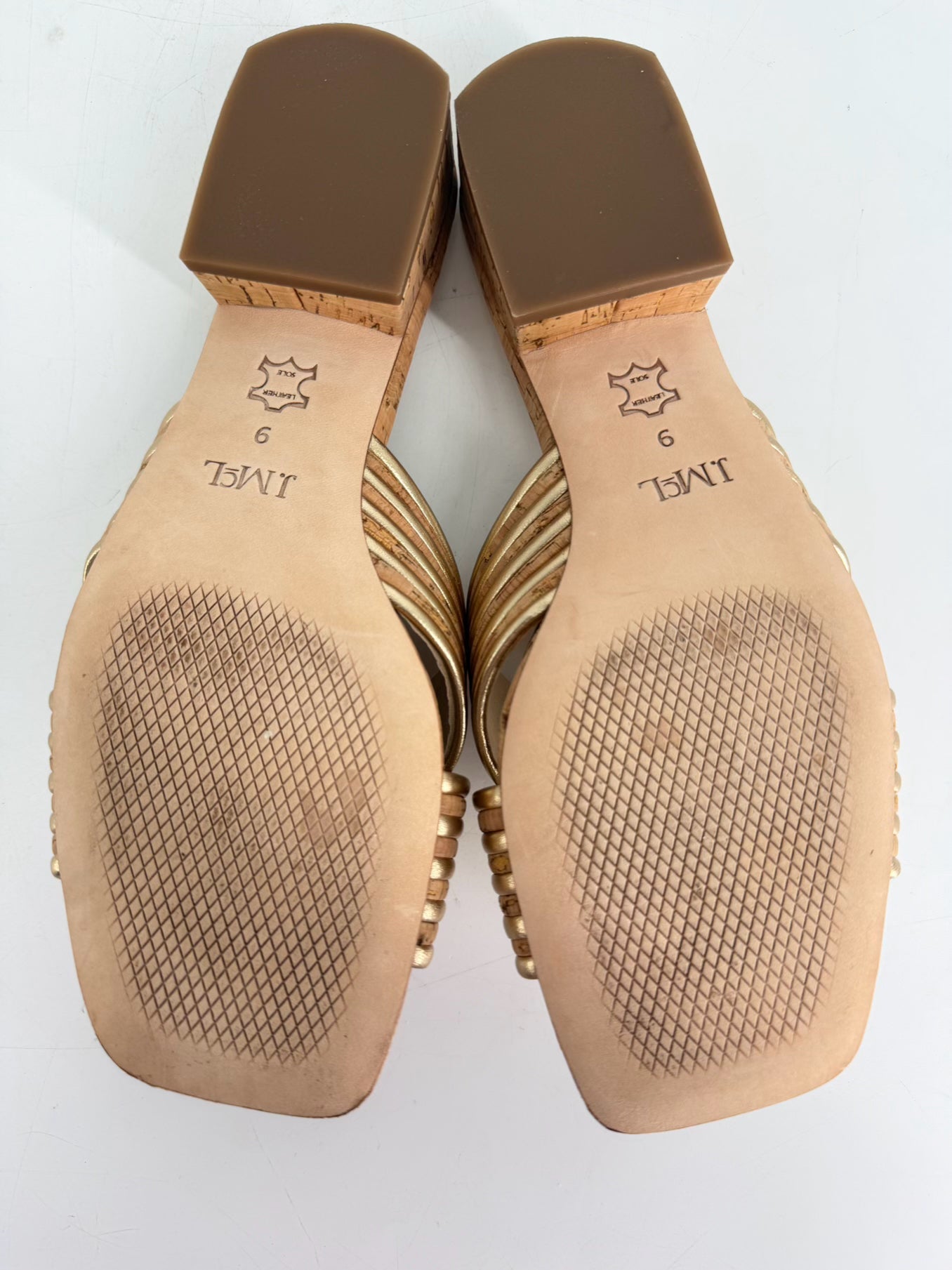 J MCLAUGHLIN Size 9 Gold Leather Sandals