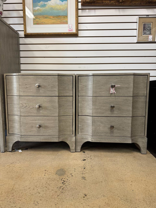 BERNHARDT Weathered Gray Wood Pair of Nightstands