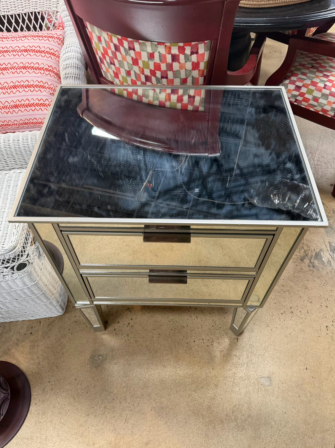 Mirrored End Table
