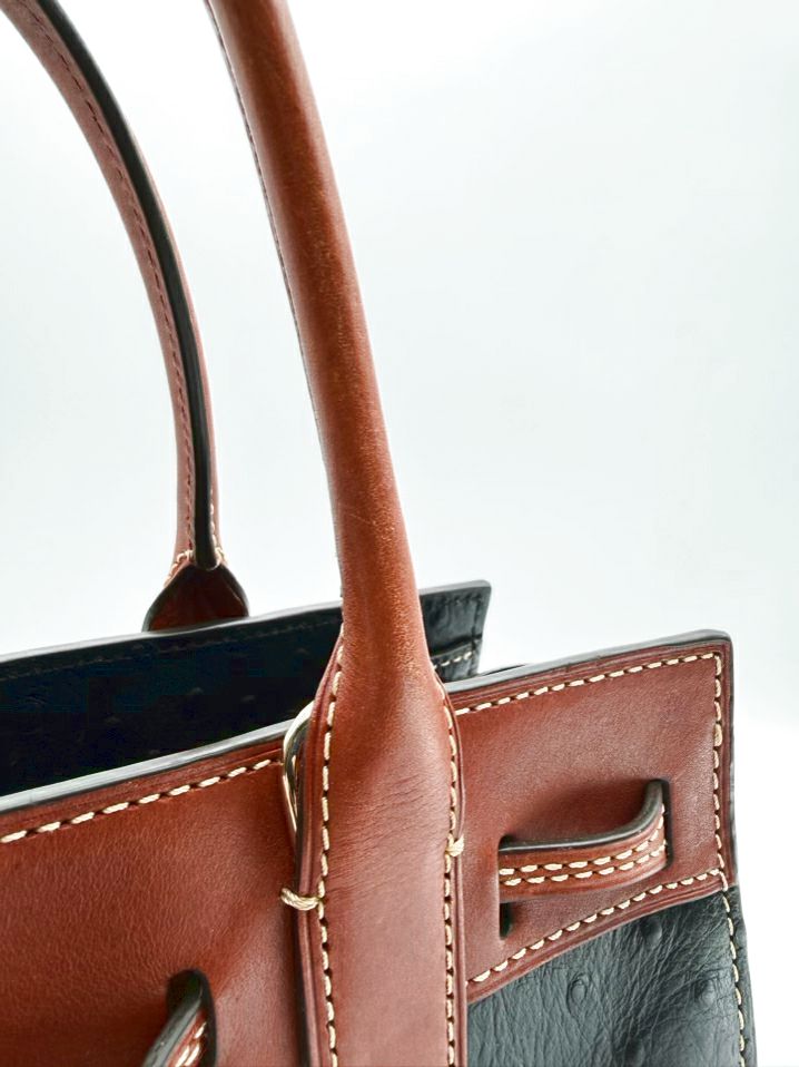 DOONEY & BOURKE Ariel Black & Brown Embossed Satchel