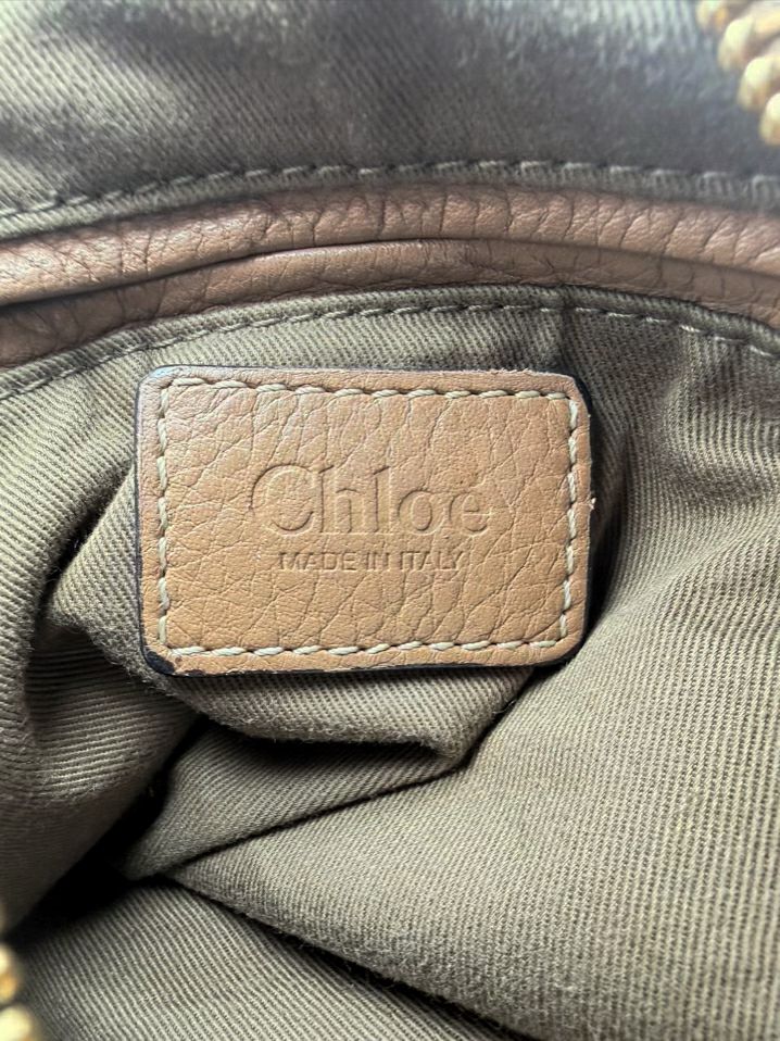 CHLOE Marcie Hobo Taupe Leather Bag