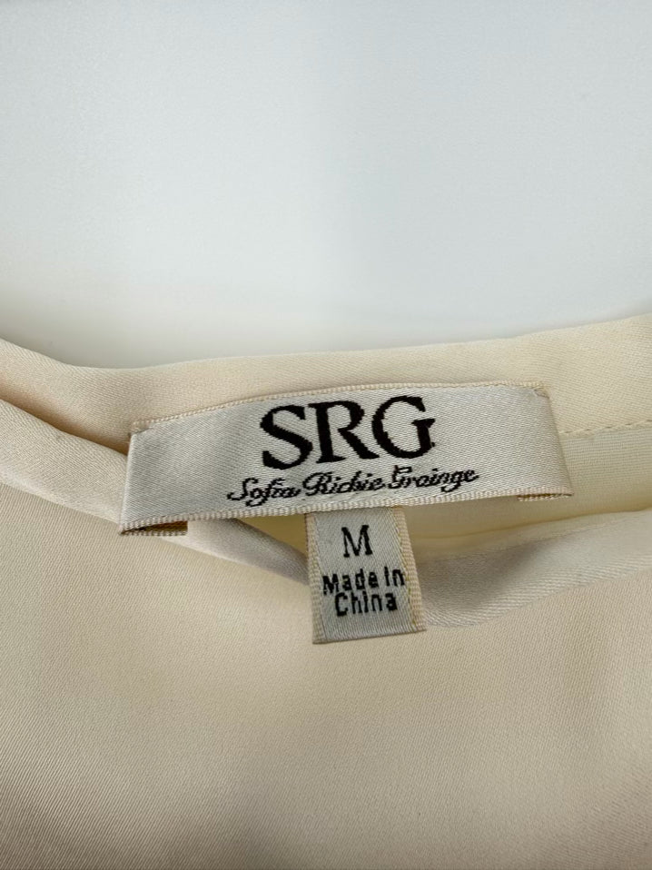 SRG Size Wmn's M Ivory Silk Maxi-Skirt