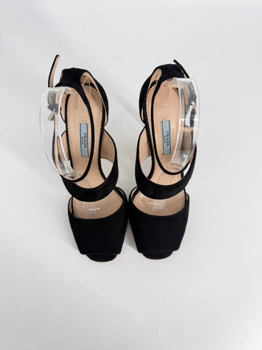 PRADA Size 39 Black Suede Heels