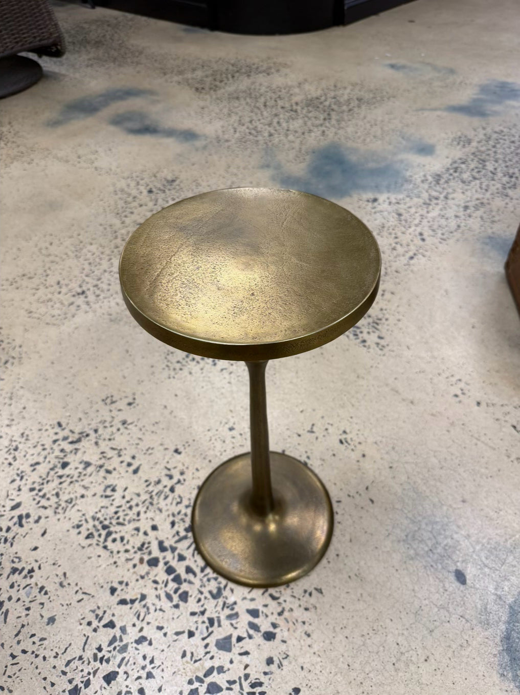 POTTERY BARN Brushed Gold Metal Occasional Table