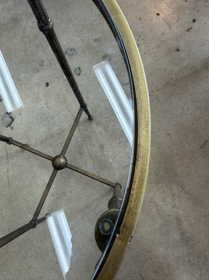 Gold & Clear Metal & Glass Round Occasional Table