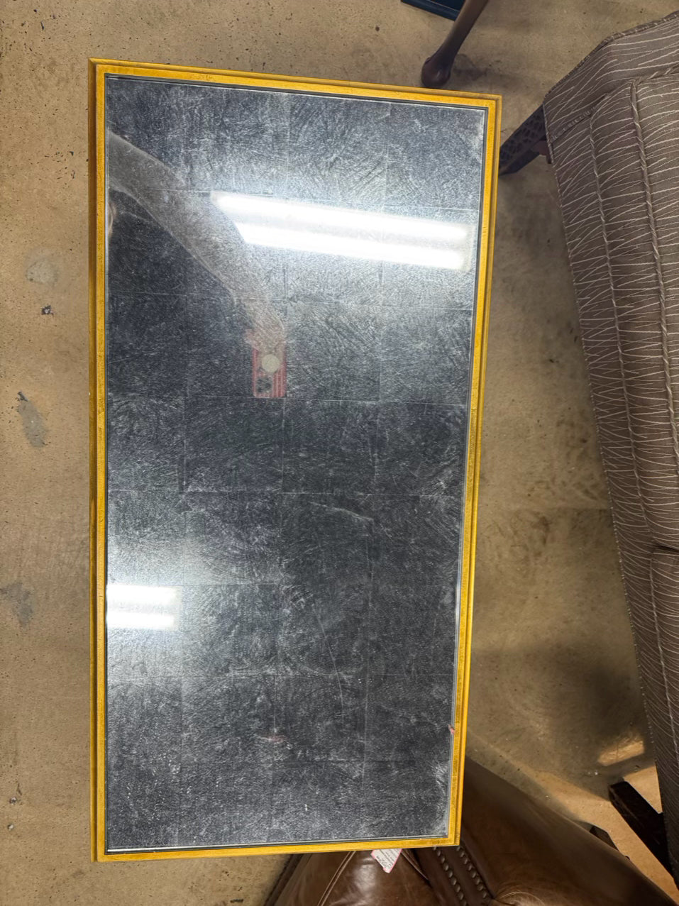 LILLIAN AUGUST Gold Mirror Top Coffee Table