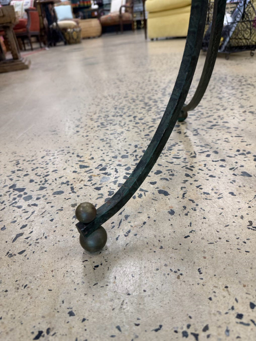 Green & Clear Iron & Glass Occasional Table