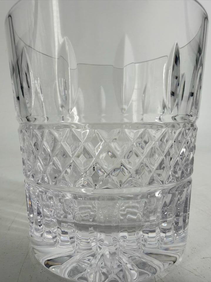 WATERFORD Clear Crystal Pair Of Irish Lace Rocks Glasses