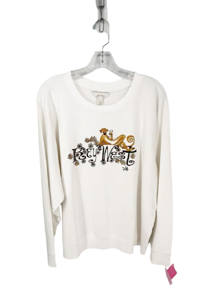 LILLY PULITZER Wmn's Size XL Cream Key West Print Sweatshirt NWT