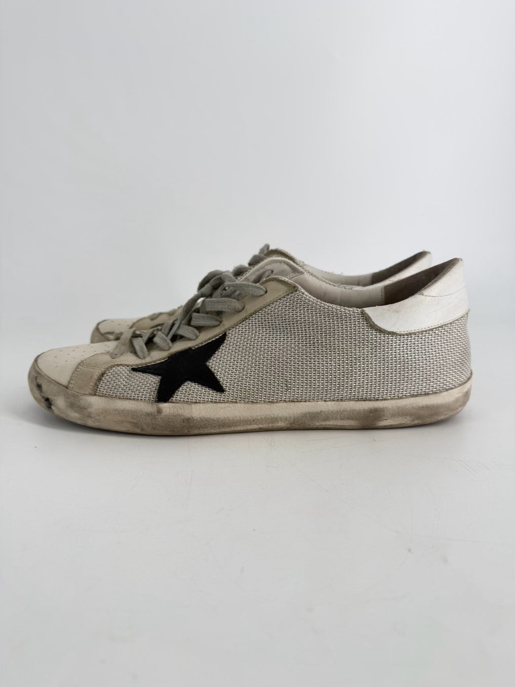 GOLDEN GOOSE Size 46 Gray Leather Sneakers