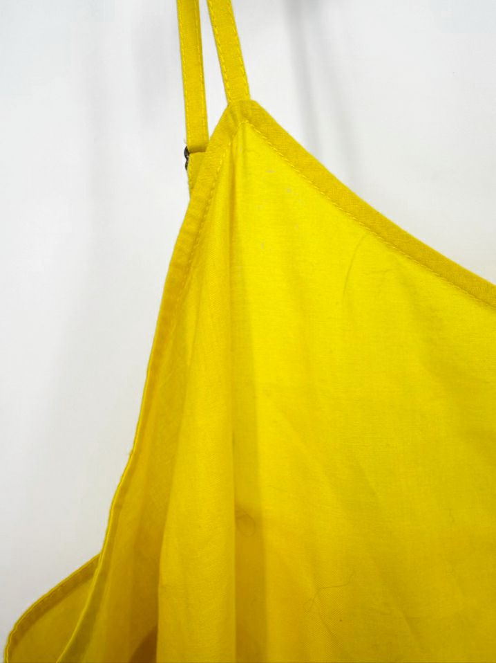 HEMANT & NANDITA Size 12 Yellow Pleated Maxi-Dress w/ Slip