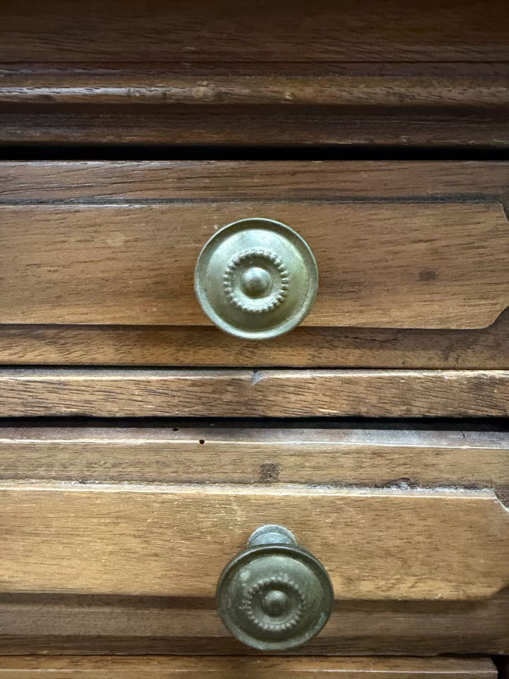 Wood Spool Chest w/ Drawers