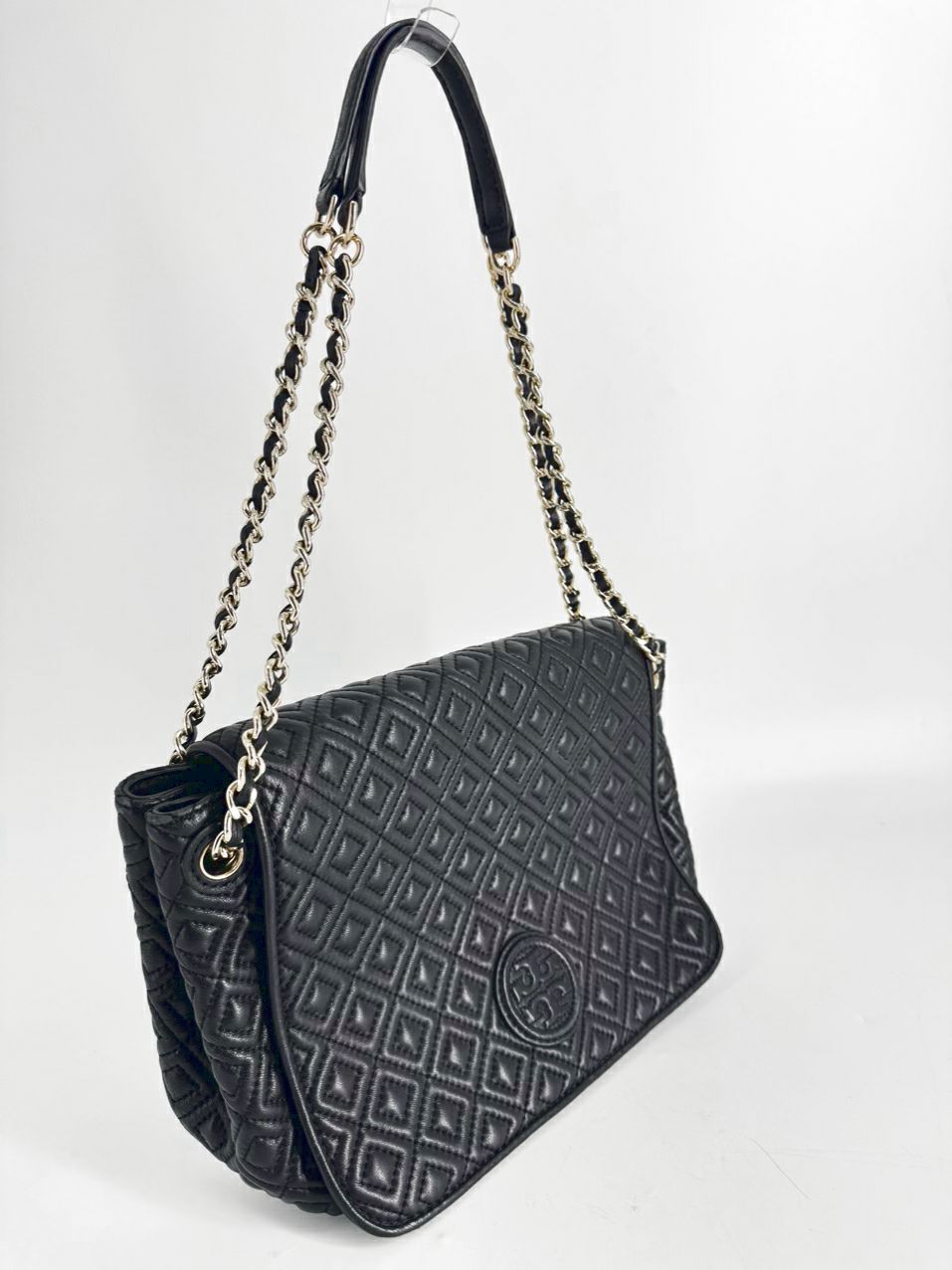 TORY BURCH Black Quilted Leather Purse
