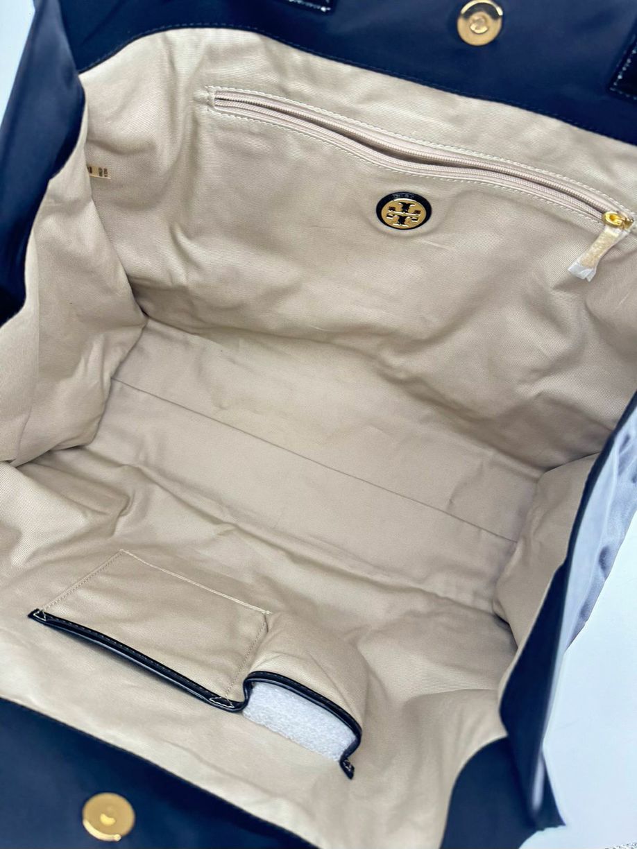 TORY BURCH Black Nylon Logo Tote Bag