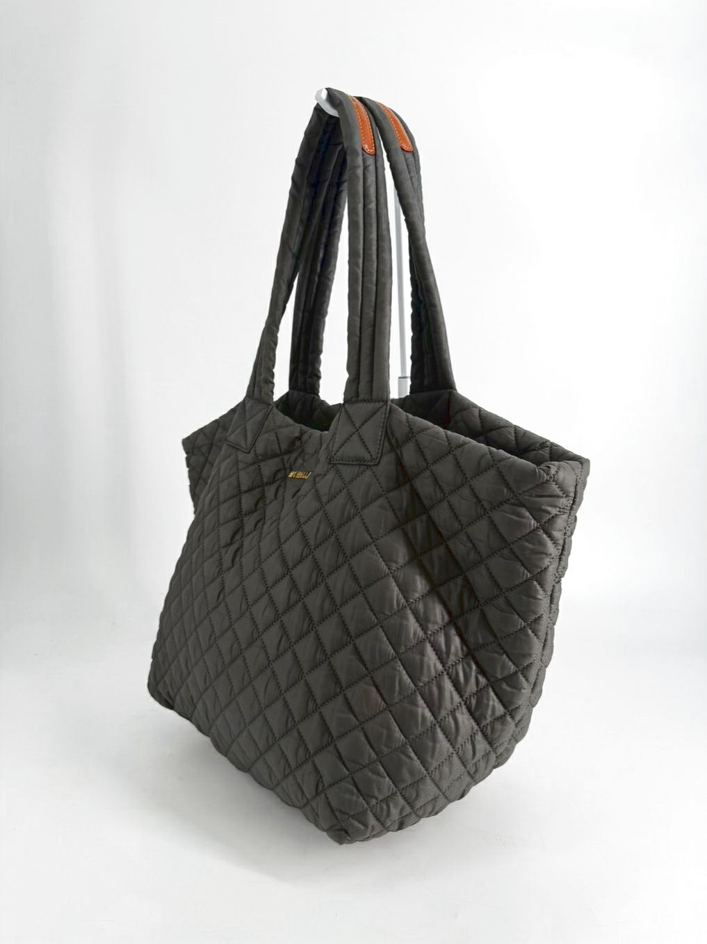 MZ WALLACE Gray Nylon Quilted Tote Bag