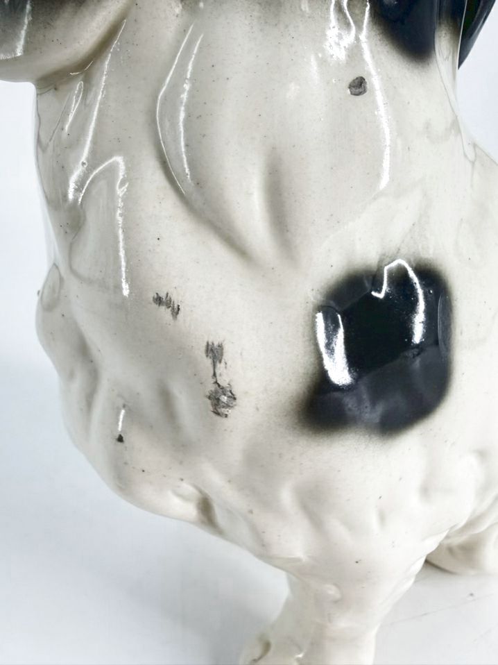 Black & White Ceramic Dog Figure