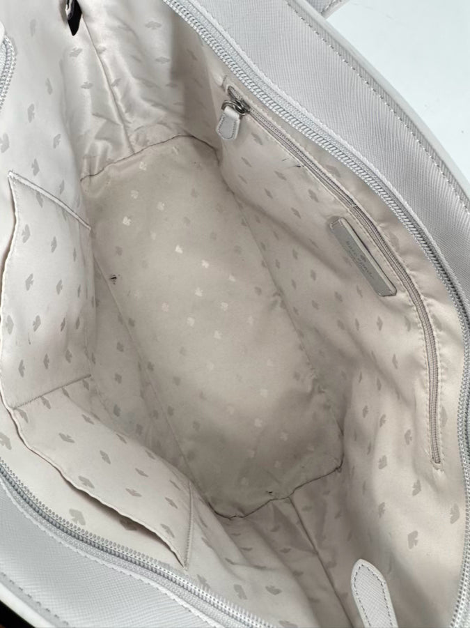 KATE SPADE Gray Leather Tote Bag